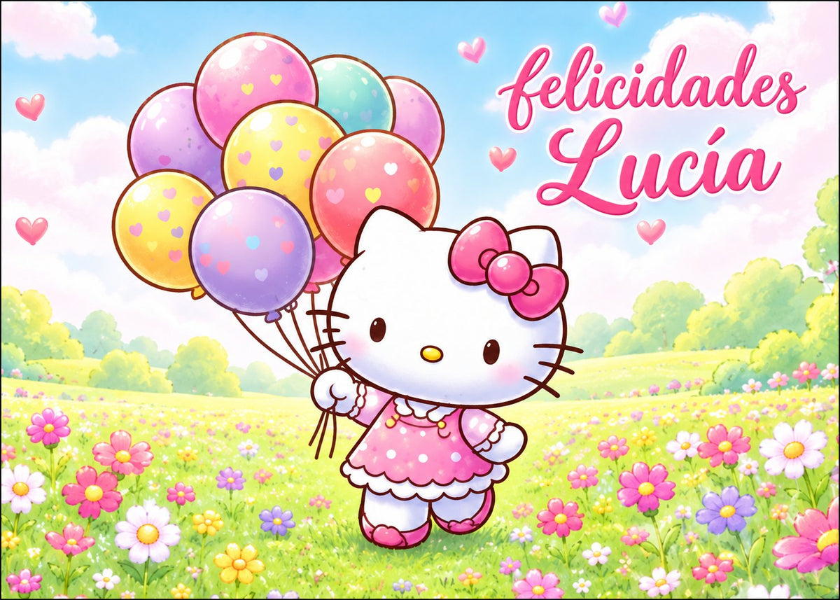 Oblea de HELLO KITTY personalizada para pastel o Tarta, especial para cumpleaños