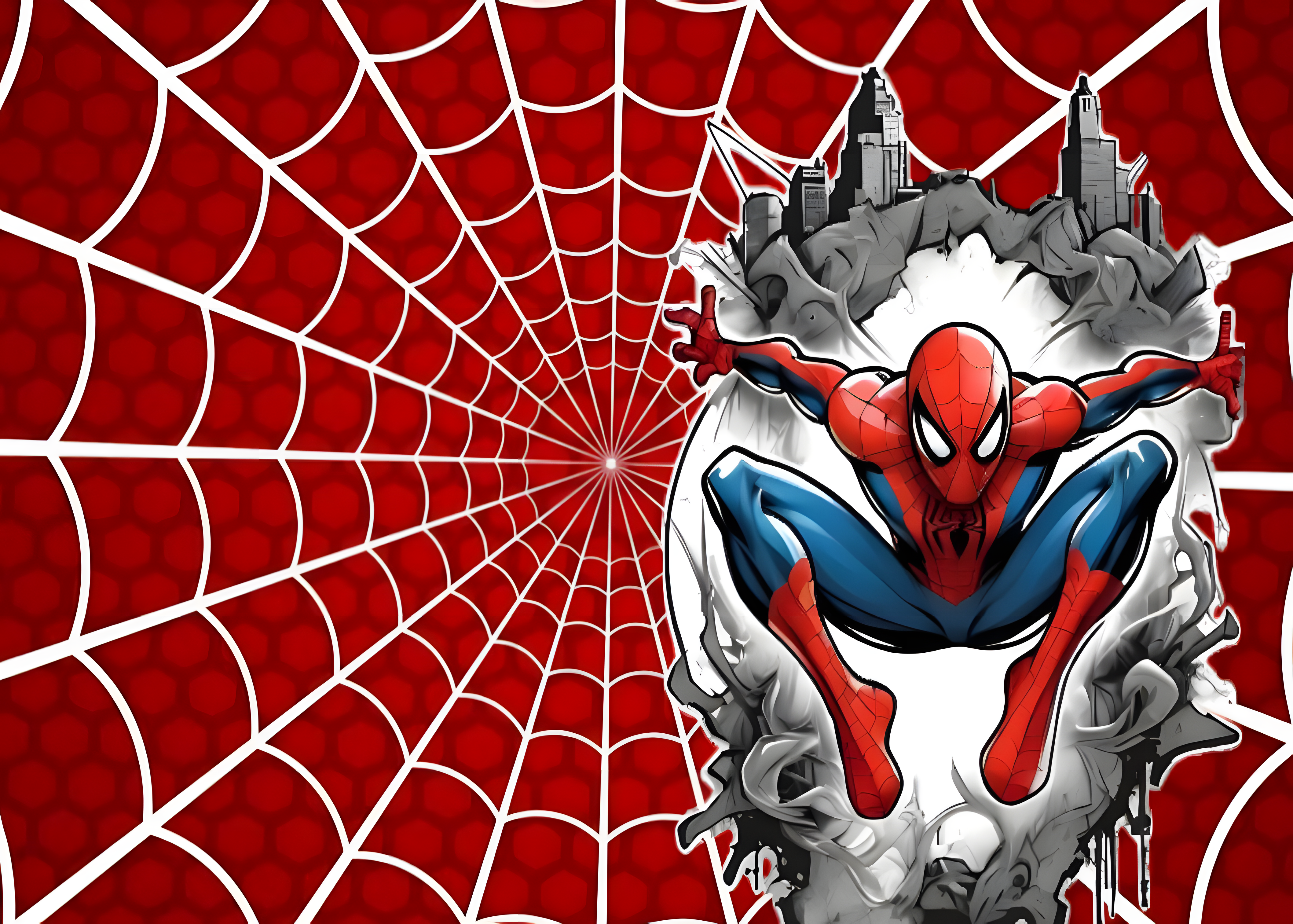 Oblea de cumpleaños de Spiderman personalizable para colocar sobre la tarta