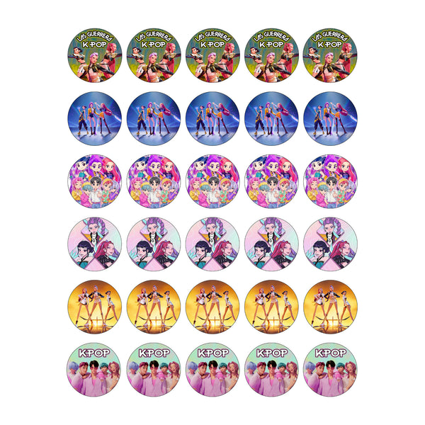kpop-demon-hunters-guerreras-k-pop-magdalenas-cintas-discos-oblea-azucar-papel_comestible
