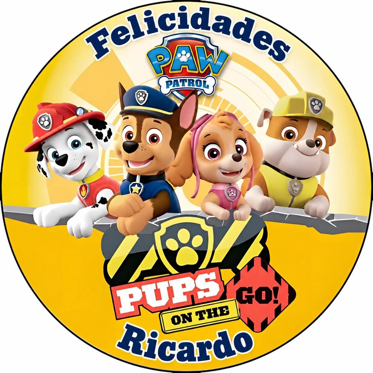 Decoración personalizable de La Patrulla Canina para magdalenas.