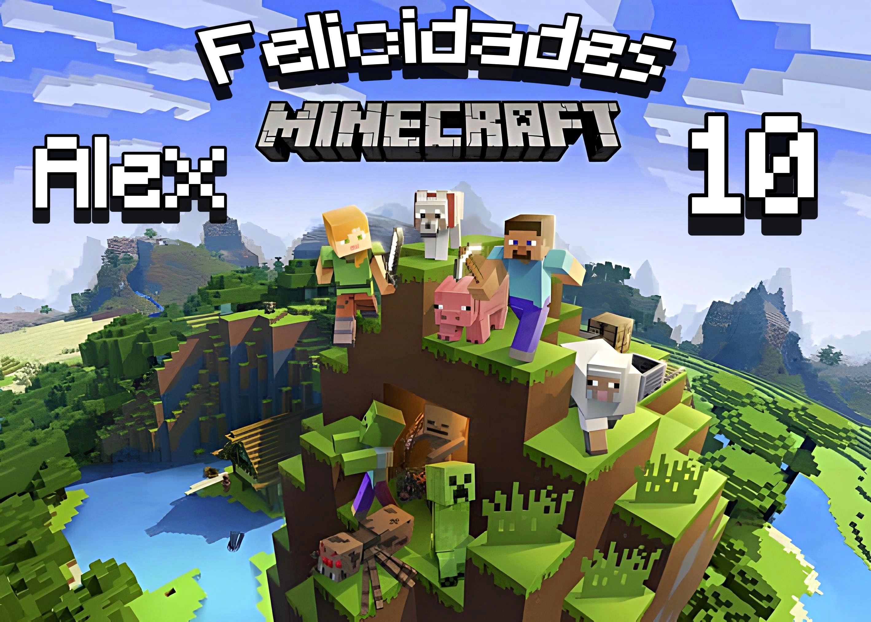Imagen comestible en oblea Las Guerreras MINECRAFT personalizada para tartas y pasteles