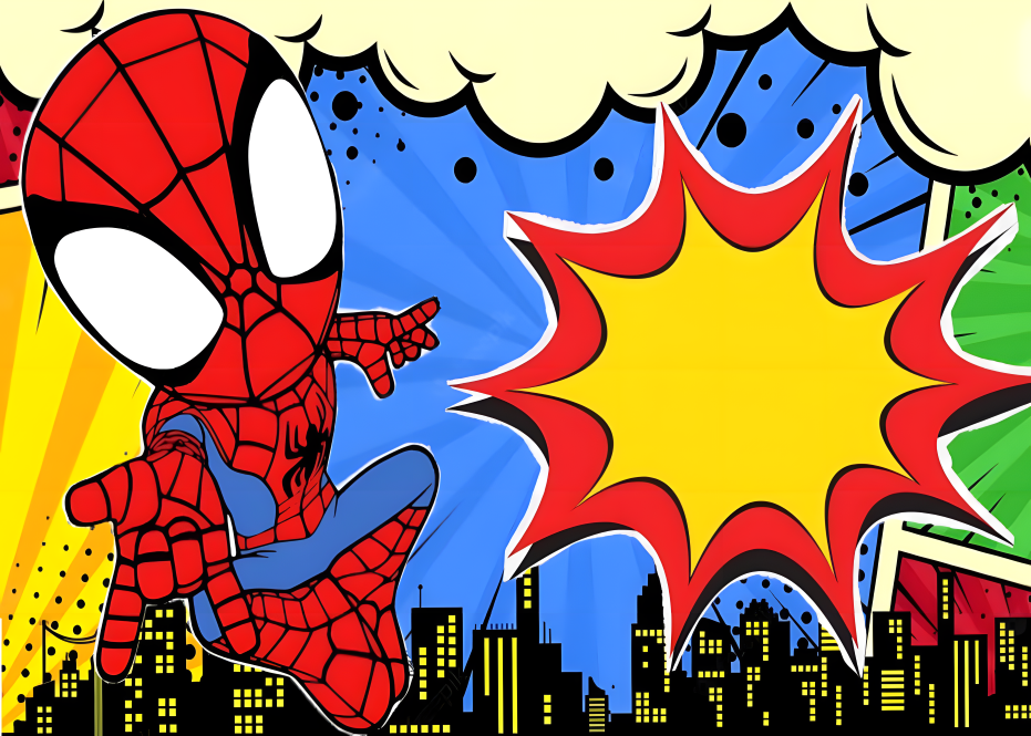 Imagen de Spiderman comestible personalizada con nombre y edad