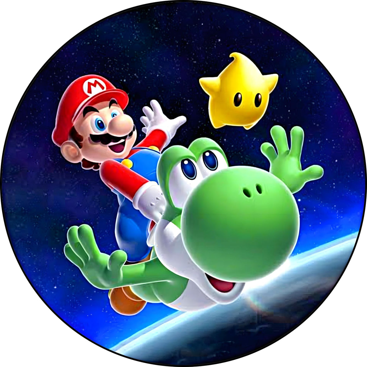 Oblea de Super Mario personalizada con nombre y edad para tarta de cumpleaños infantil
