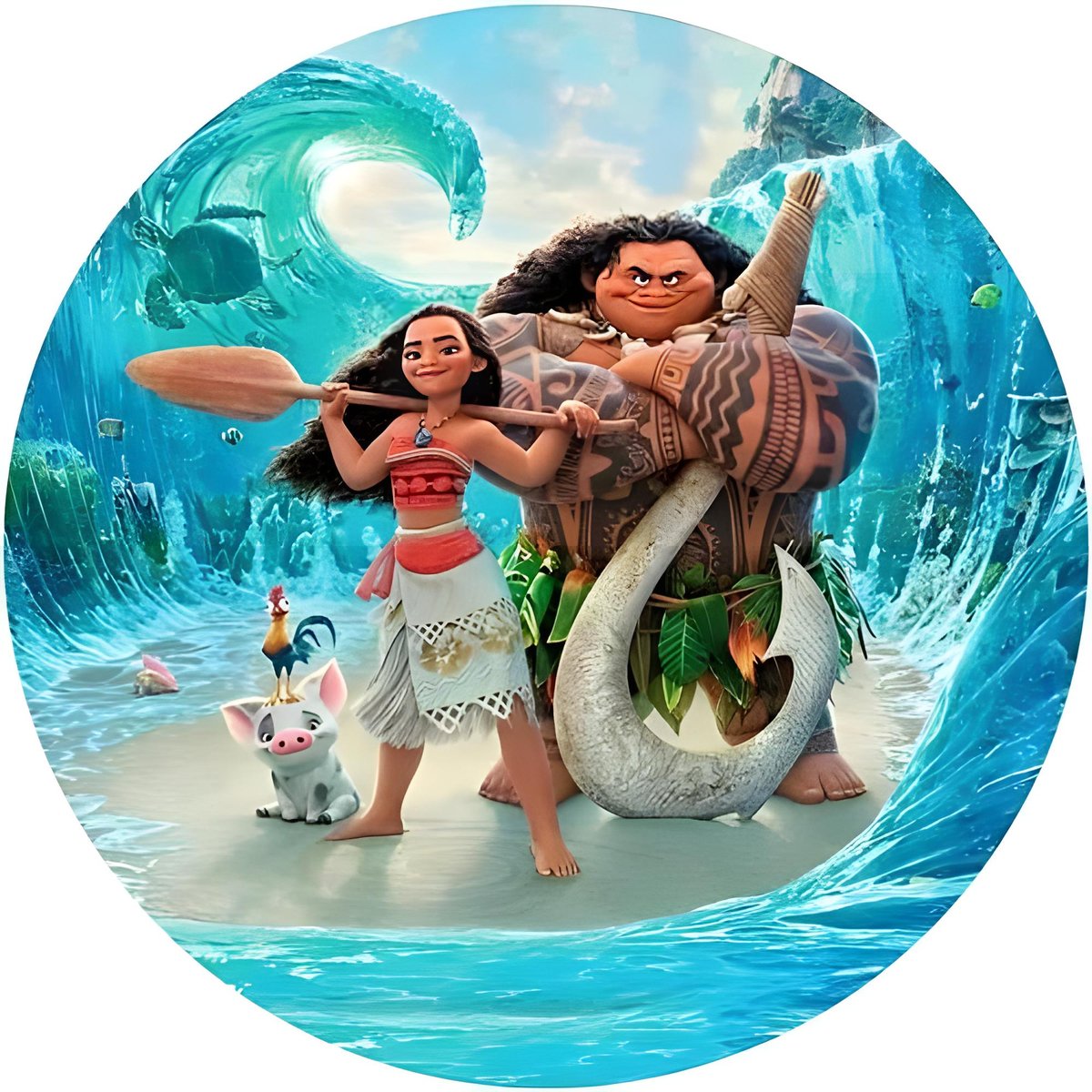 Imagen comestible Vaiana Moana con tu foto para pastel de cumpleaños