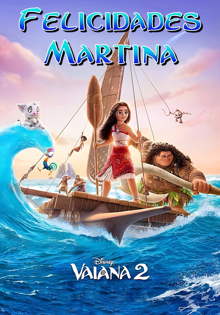 Oblea MOANA, VAIANA personalizada para pastel o Tarta, especial para cumpleaños