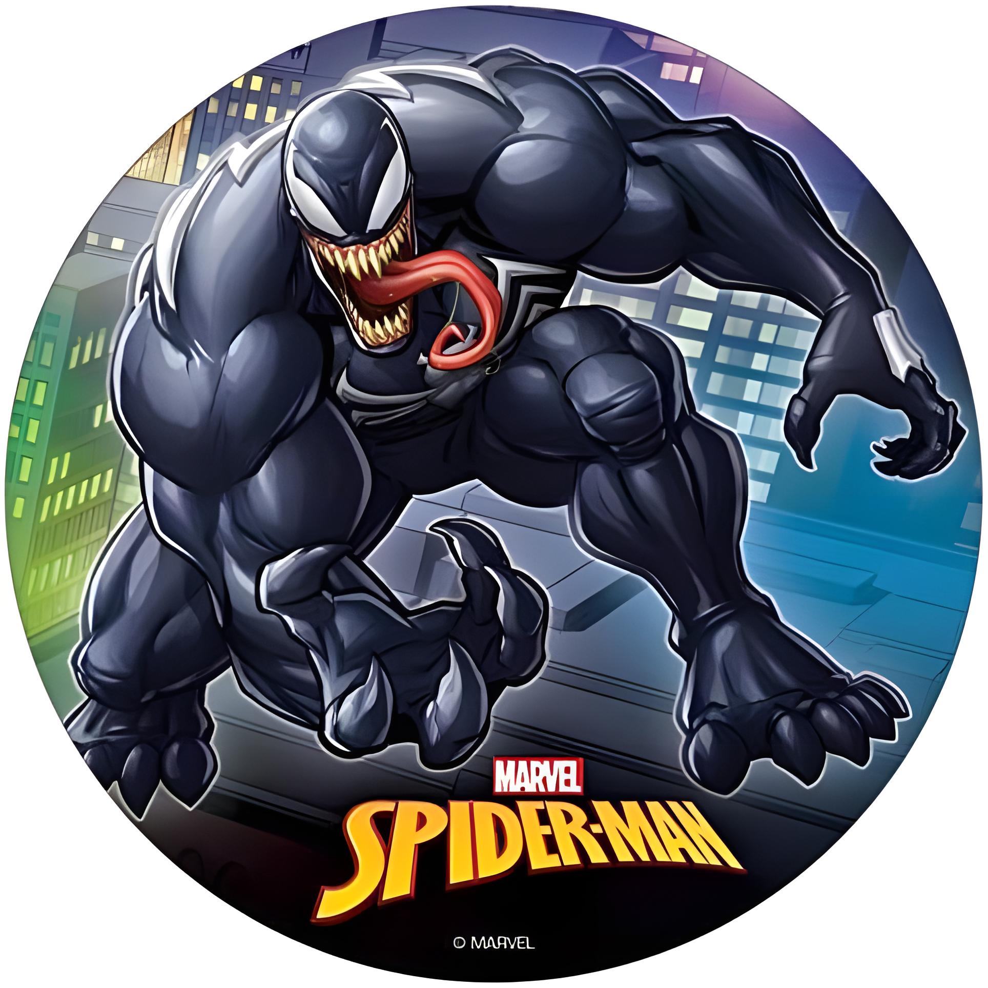 Papel de azúcar para tarta de Venom personalizado para cumpleaños