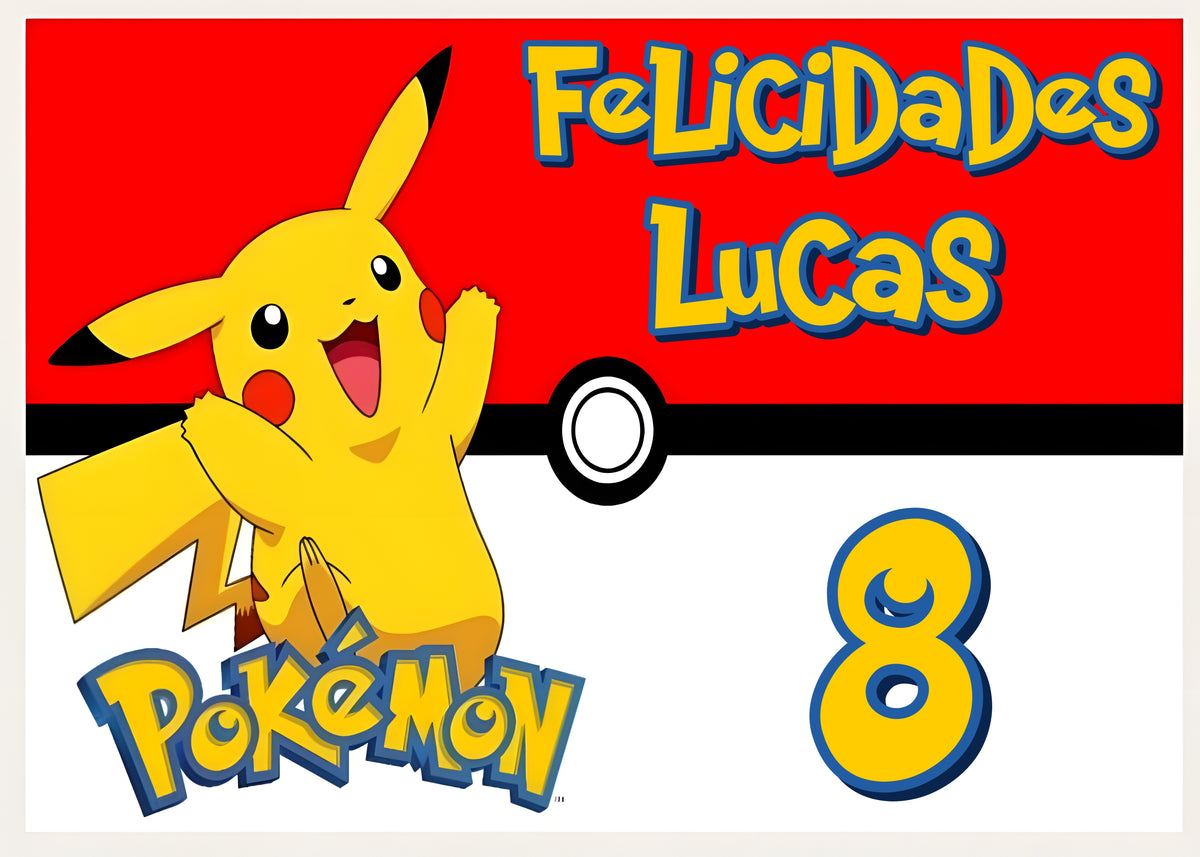 Oblea comestible para pastel Pokémon con Ash y personajes clásicos