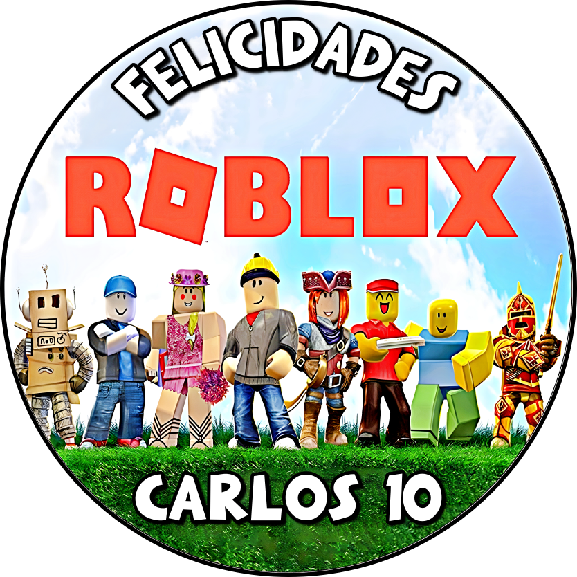 Oblea o papel de azúcar ROBLOX personalizada con foto, nombre y edad para tarta de cumpleaños