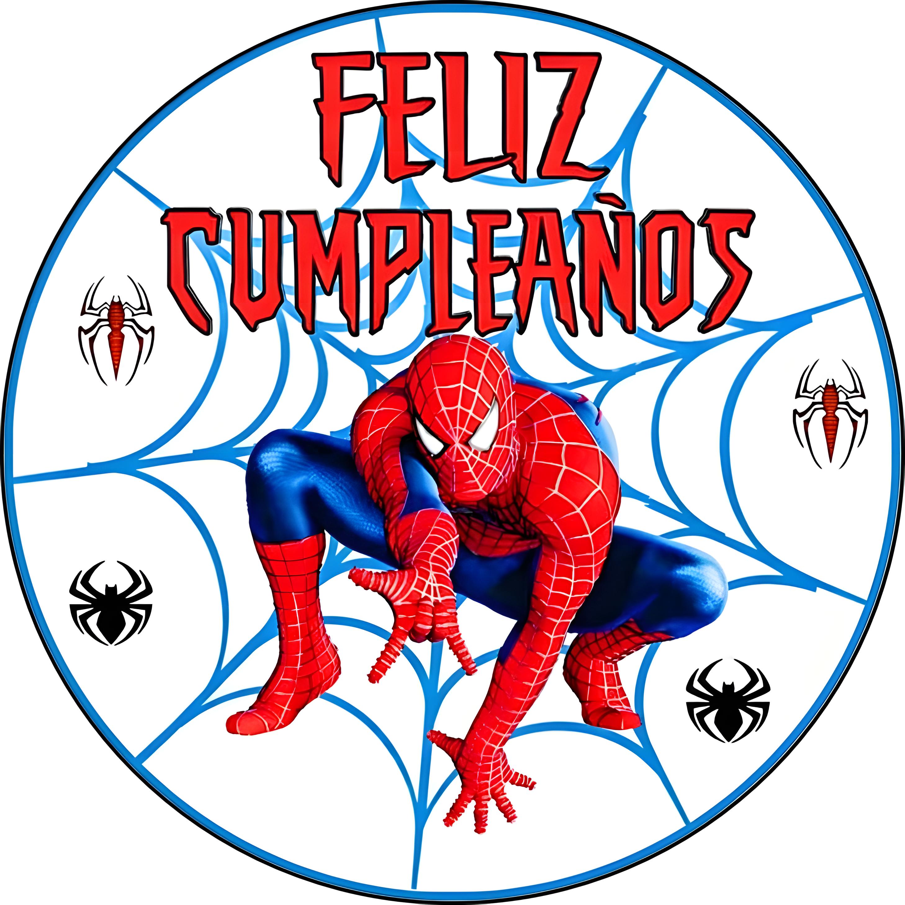 Papel de azúcar de Spiderman personalizado con nombre y edad para tartas