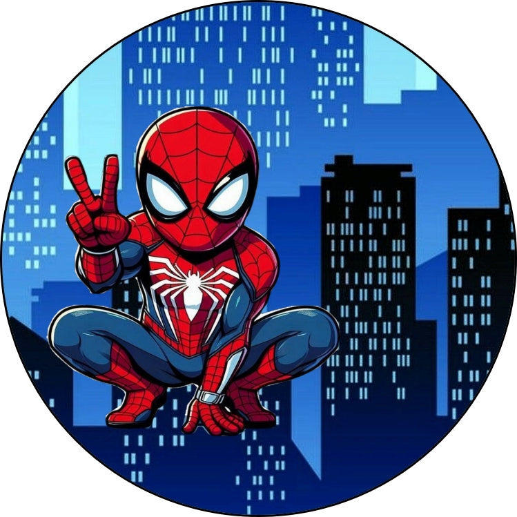 Topper comestible de Spiderman personalizado para tarta de cumpleaños