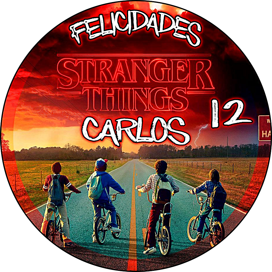 Imagen comestible en oblea Stranger Things personalizada para tartas y pasteles