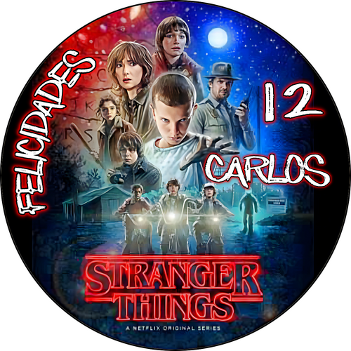 Oblea de Stranger Things personalizada para pastel o Tarta, especial para cumpleaños
