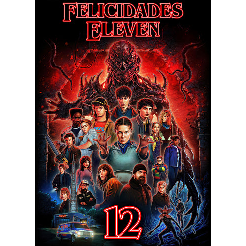 papel de azúcar Stranger Things con imagen personalizada y texto