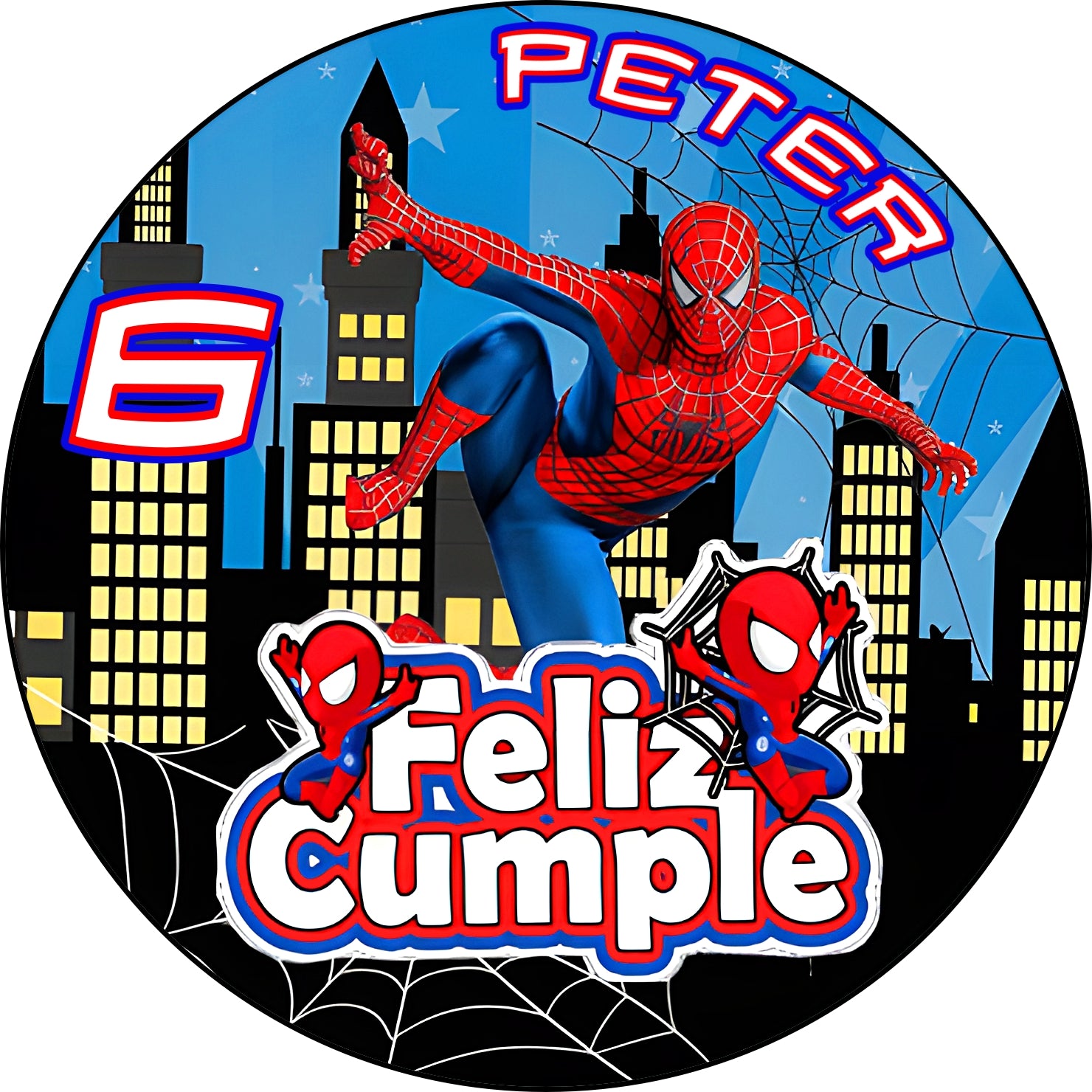 apel comestible de Spiderman para decorar tartas de cumpleaños personalizadas